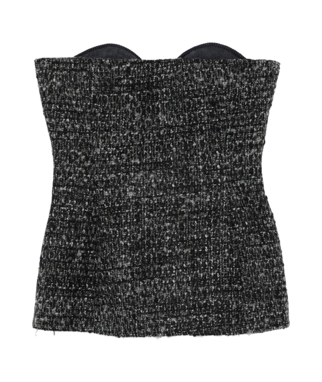 DIESEL Антрацитовый твидовый корсет, фото 1