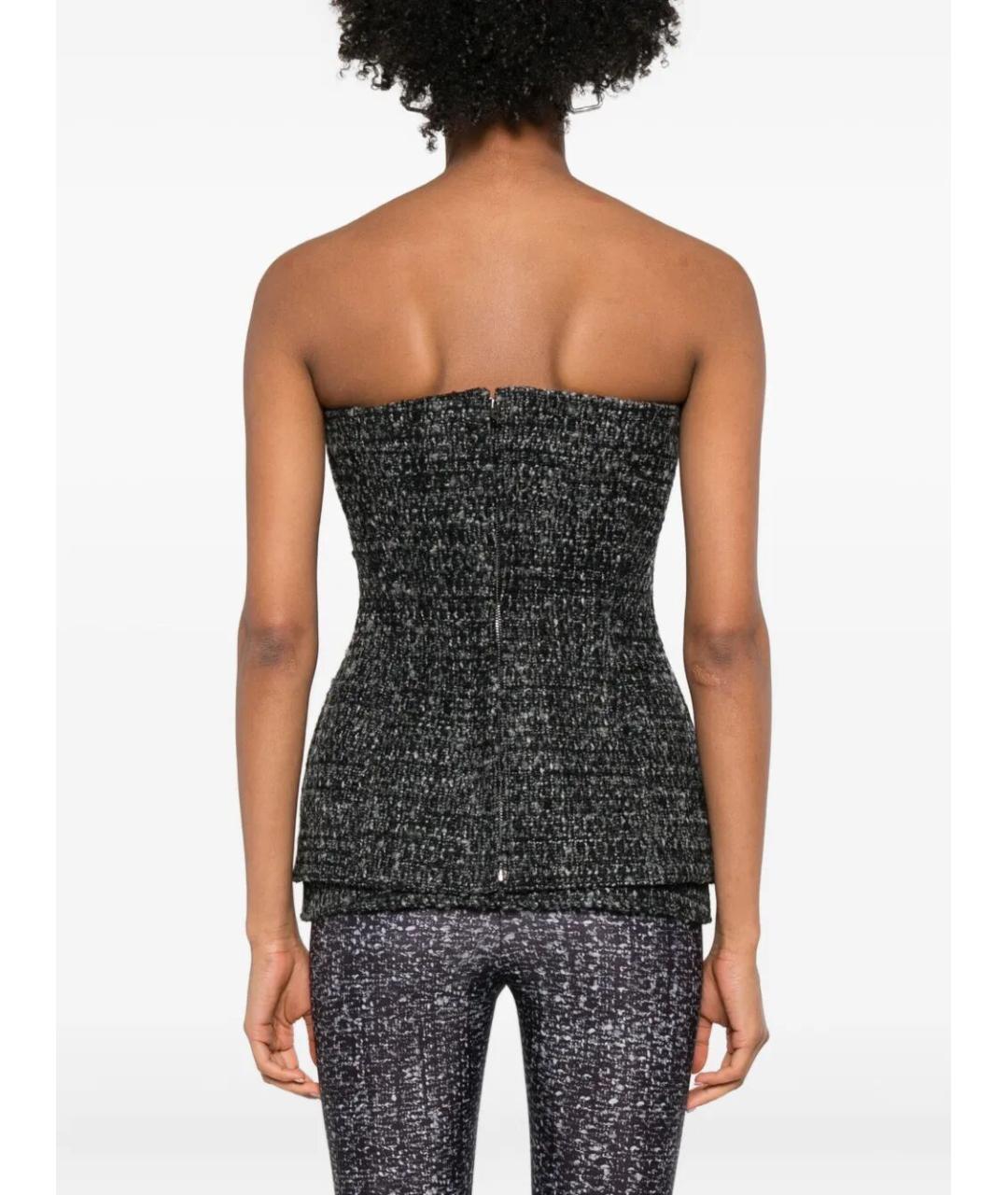 DIESEL Антрацитовый твидовый корсет, фото 4
