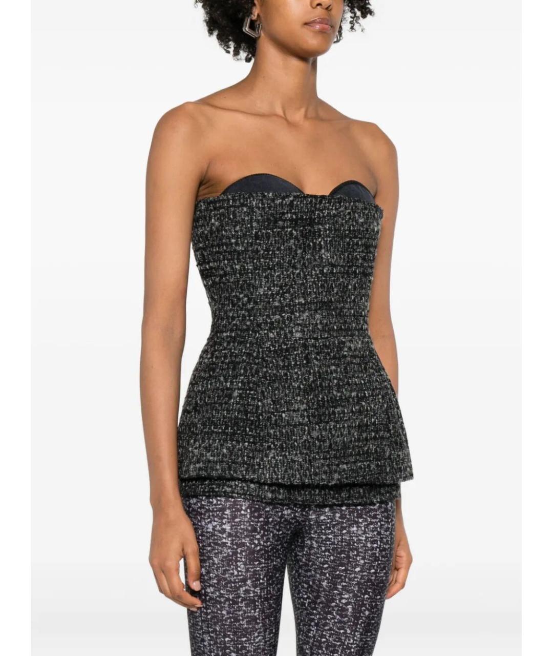 DIESEL Антрацитовый твидовый корсет, фото 3