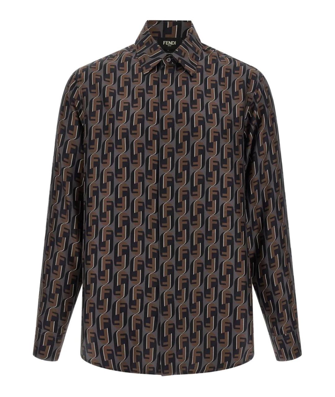 FENDI Мульти шелковая кэжуал рубашка, фото 1