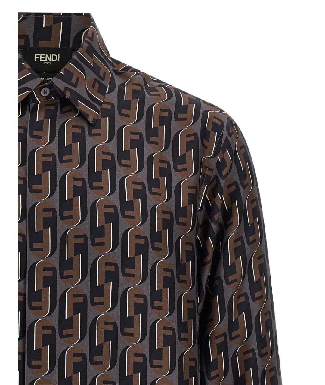 FENDI Мульти шелковая кэжуал рубашка, фото 3