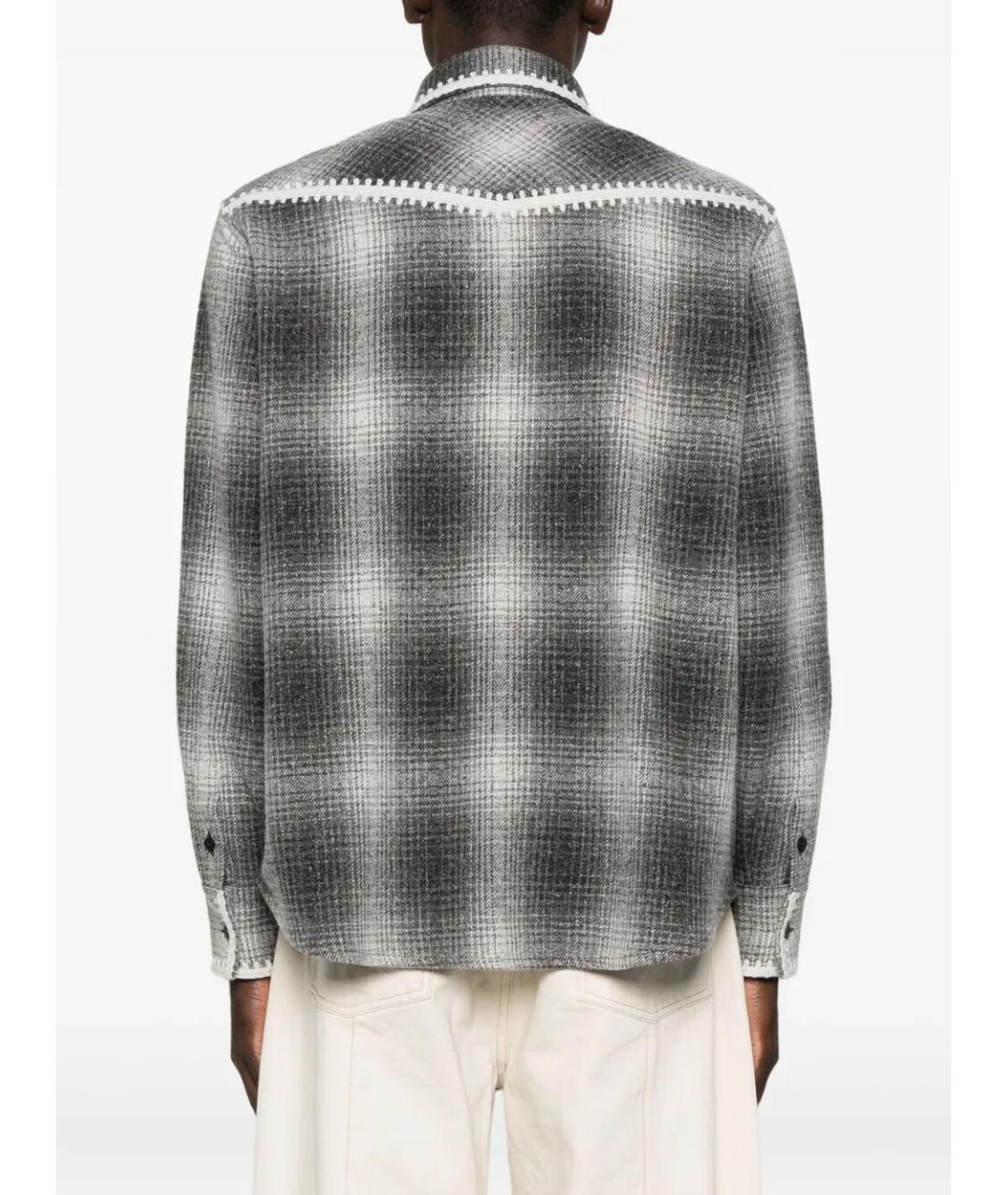 GOLDEN GOOSE DELUXE BRAND Серая шерстяная кэжуал рубашка, фото 3