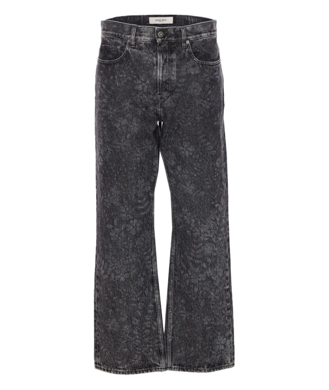 GOLDEN GOOSE DELUXE BRAND Антрацитовые хлопковые прямые джинсы, фото 1