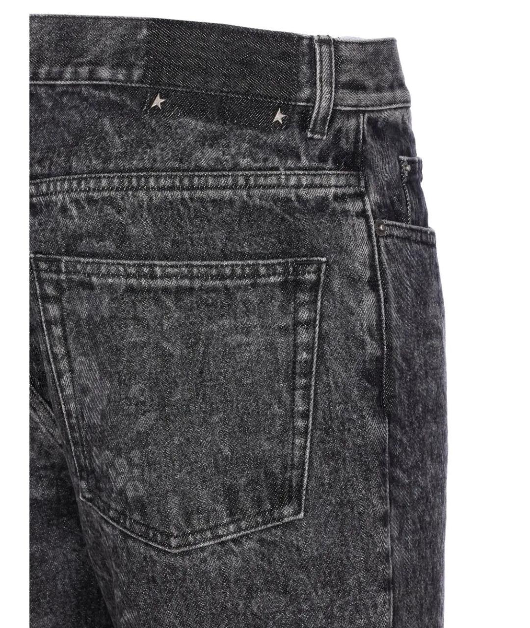 GOLDEN GOOSE DELUXE BRAND Антрацитовые хлопковые прямые джинсы, фото 3