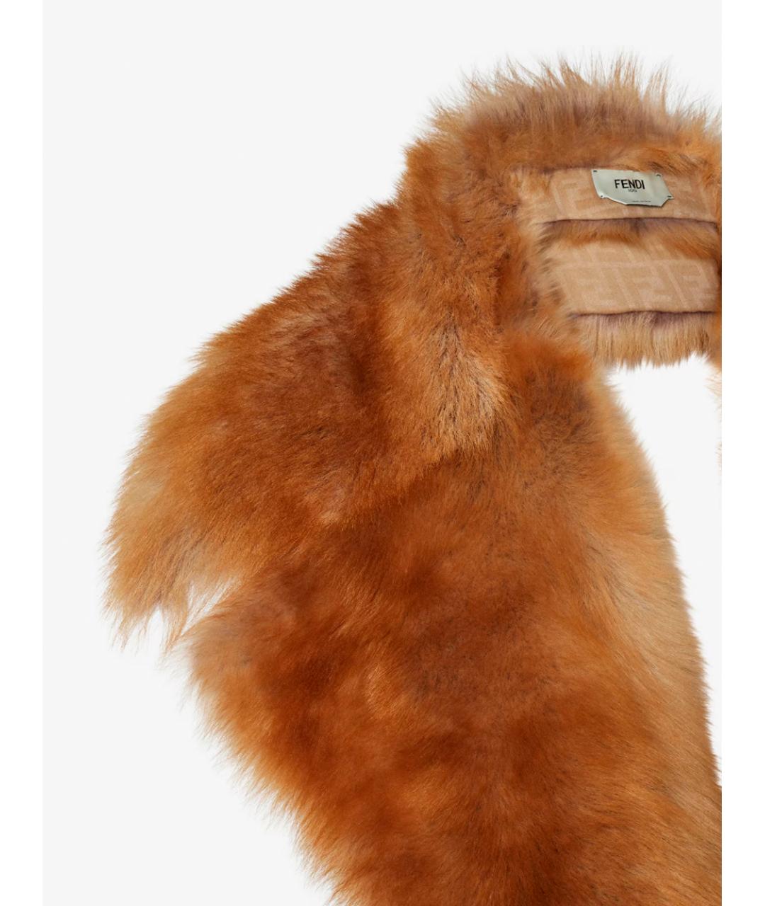 FENDI Коричневый шарф, фото 3