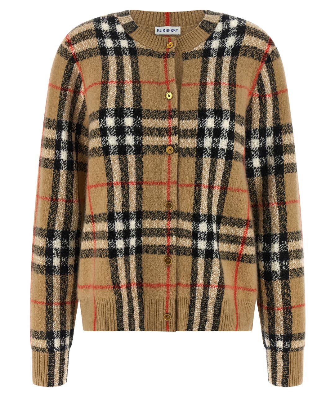 BURBERRY Бежевый кашемировый кардиган, фото 1