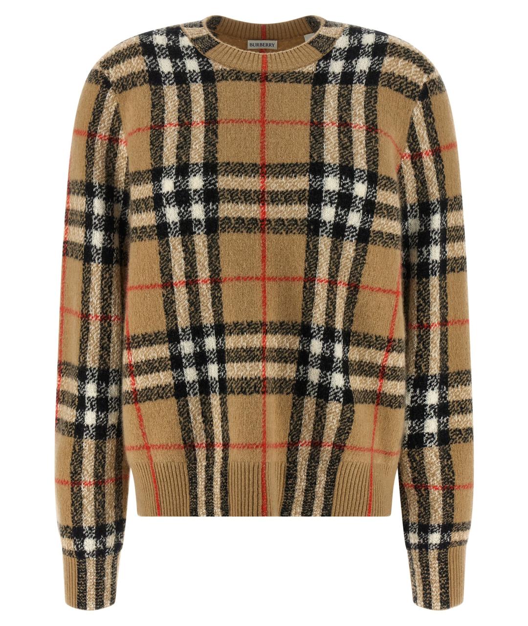 BURBERRY Бежевый шерстяной джемпер / свитер, фото 1