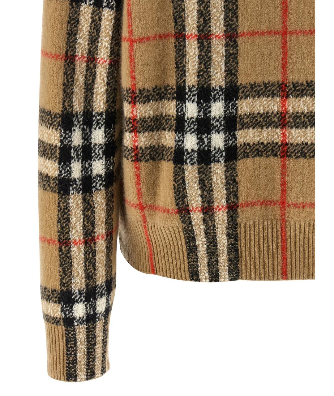 BURBERRY Бежевый шерстяной джемпер / свитер, фото 4
