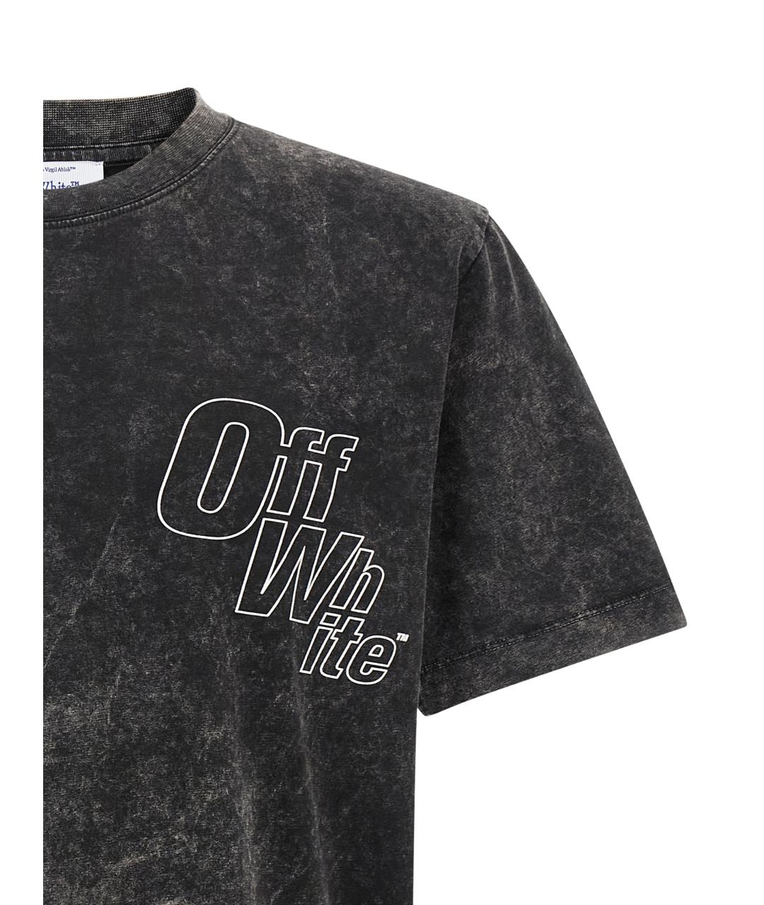 OFF-WHITE Черная хлопковая футболка, фото 3