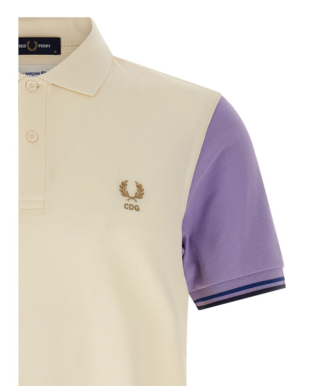 COMME DES GARÇONS SHIRT Белое хлопковое поло с коротким рукавом, фото 3