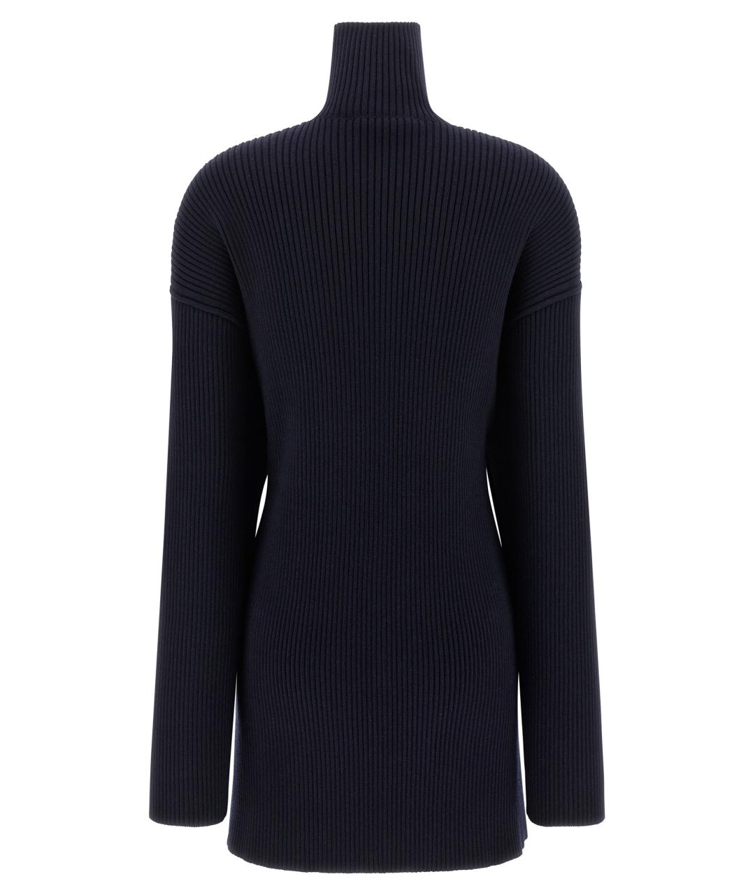 BALENCIAGA Синее шерстяное повседневное платье, фото 2
