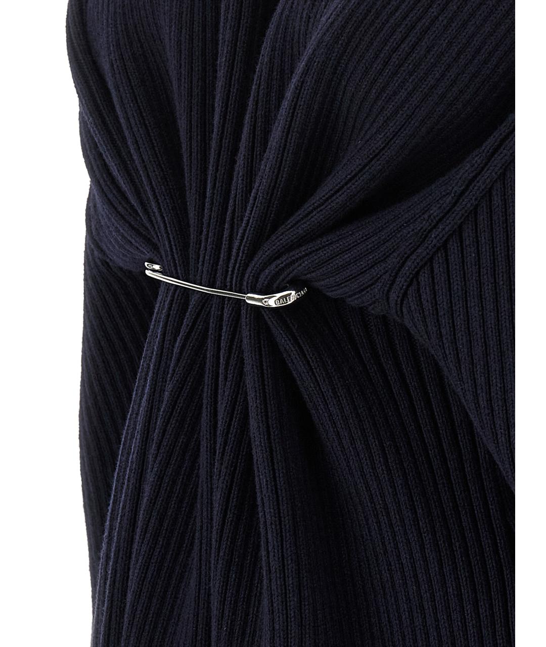 BALENCIAGA Синее шерстяное повседневное платье, фото 4