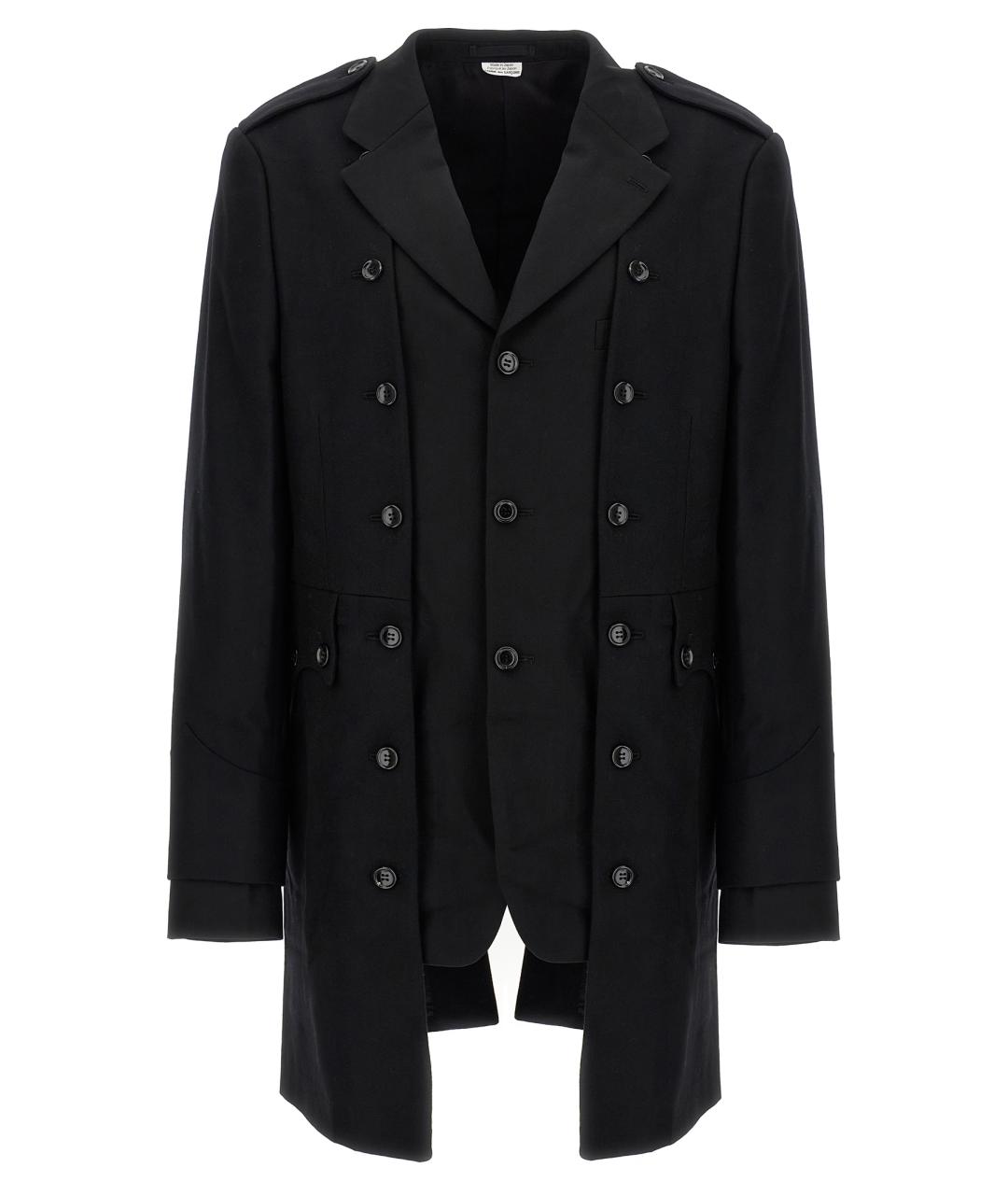 COMME DES GARÇONS HOMME PLUS Черное шерстяное пальто, фото 1