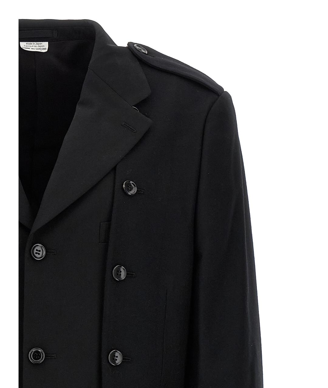 COMME DES GARÇONS HOMME PLUS Черное шерстяное пальто, фото 4
