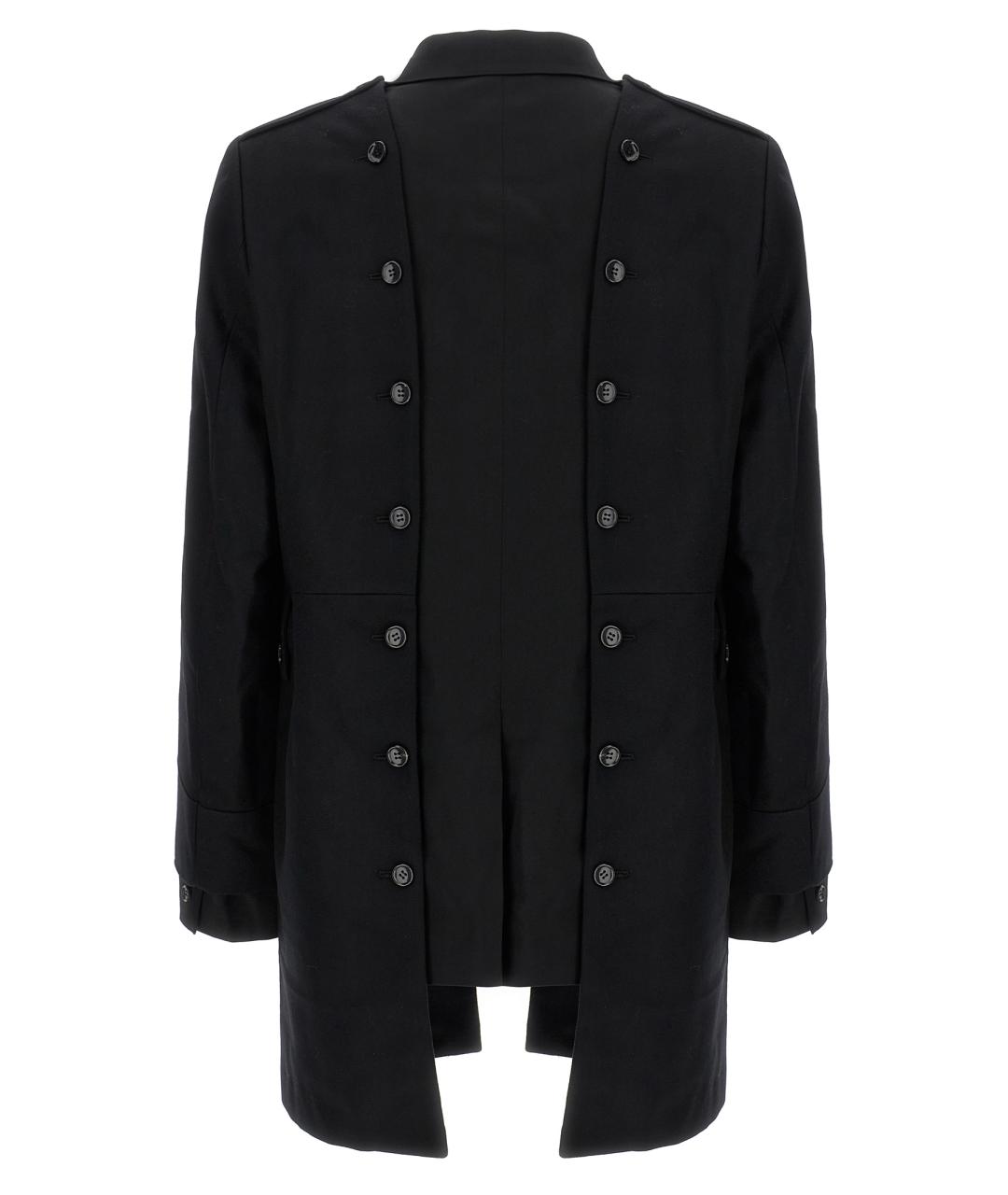 COMME DES GARÇONS HOMME PLUS Черное шерстяное пальто, фото 3