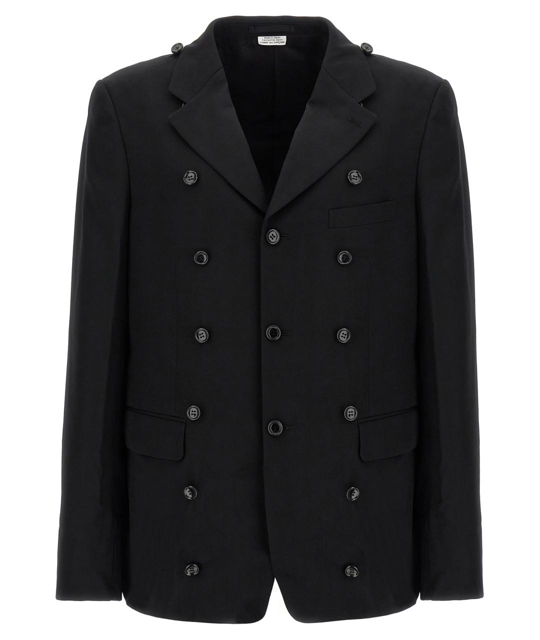 COMME DES GARÇONS HOMME PLUS Черное шерстяное пальто, фото 2