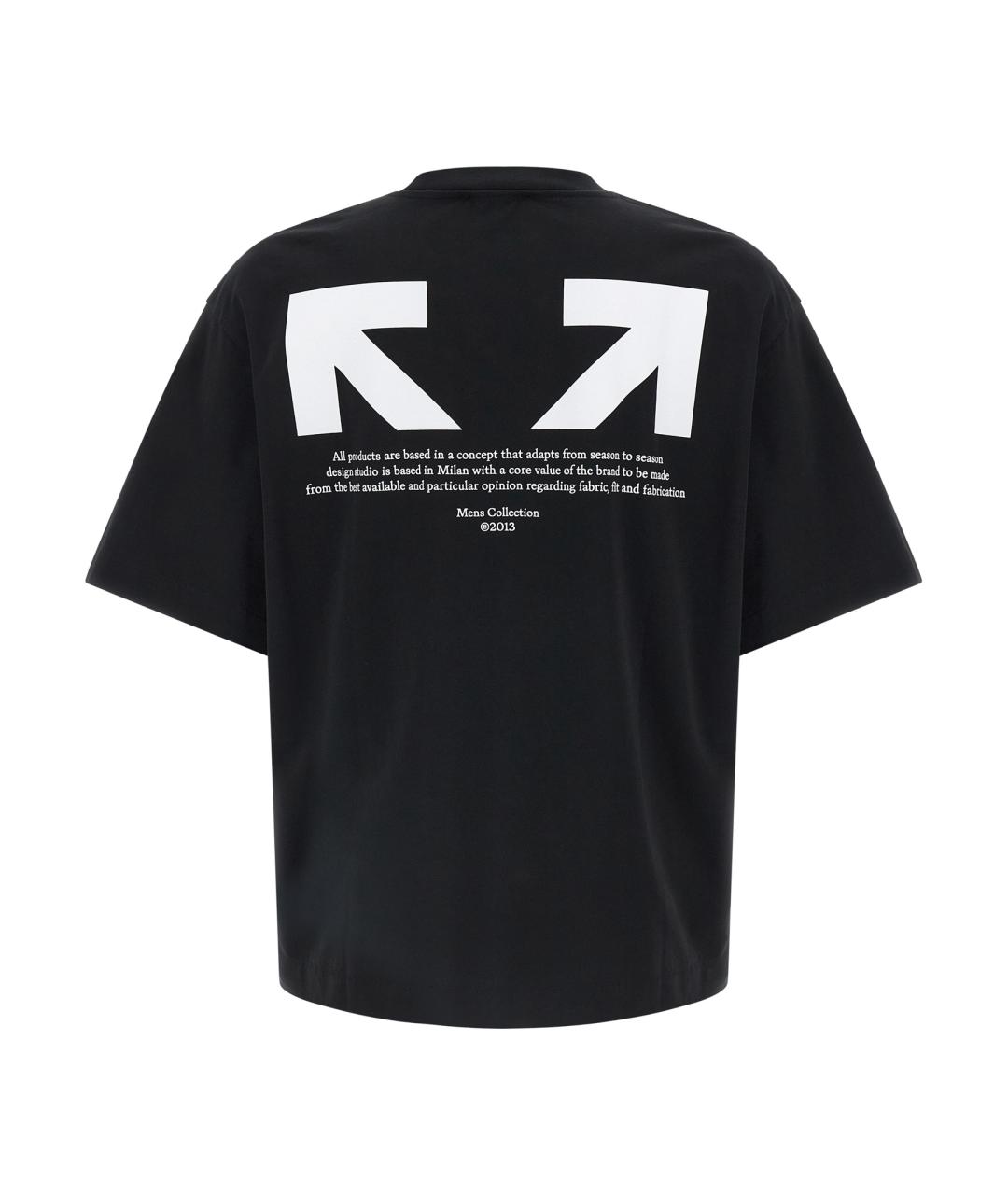 OFF-WHITE Черная хлопковая футболка, фото 2