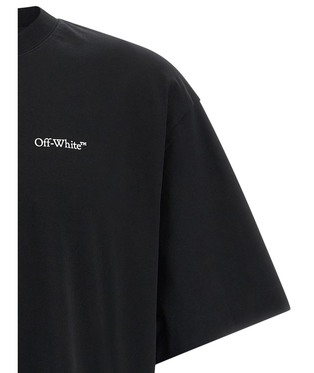 OFF-WHITE Черная хлопковая футболка, фото 3