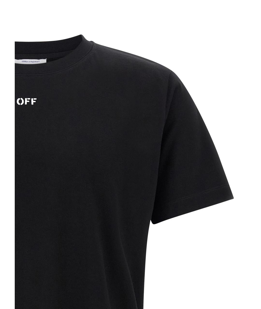 OFF-WHITE Черная хлопковая футболка, фото 3