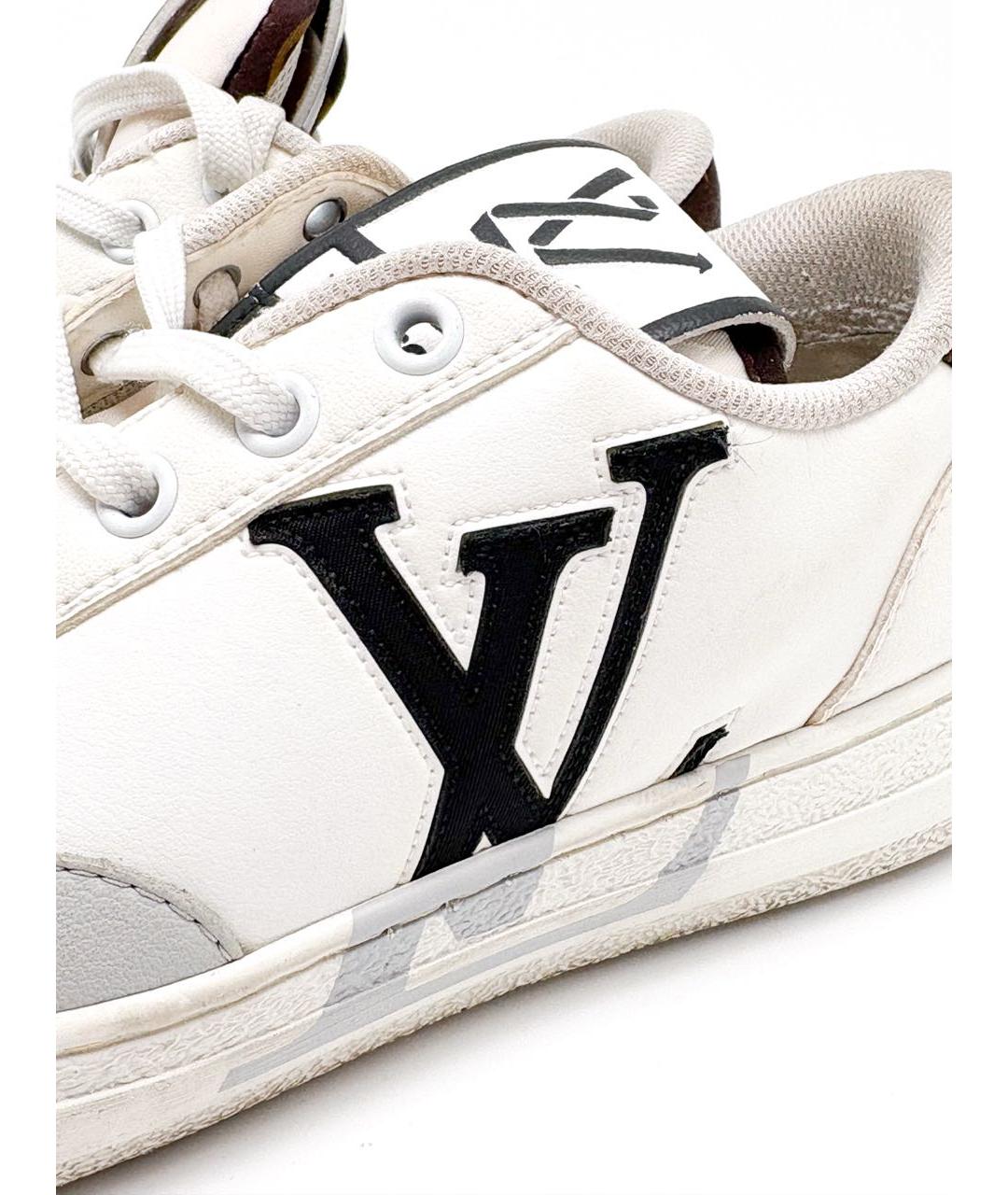 LOUIS VUITTON Белые кожаные кроссовки, фото 4
