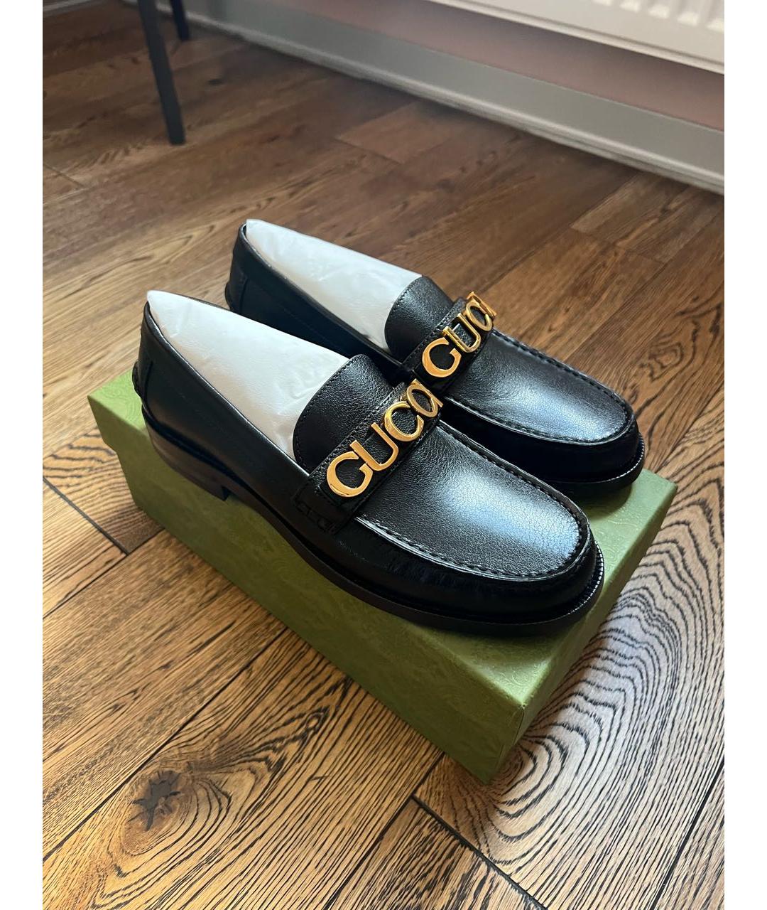 GUCCI Черные кожаные лоферы, фото 2