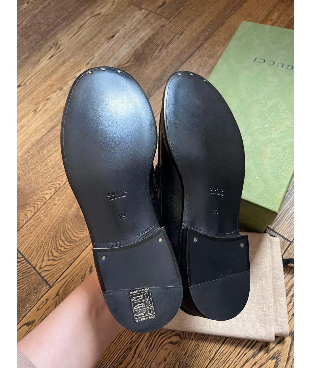 GUCCI Черные кожаные лоферы, фото 4