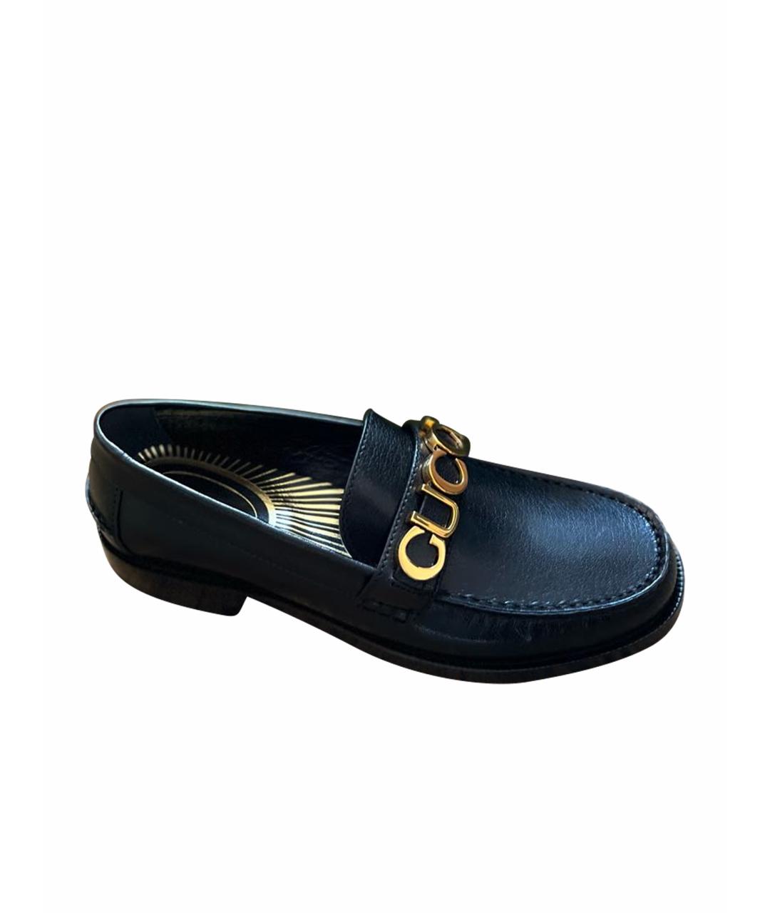 GUCCI Черные кожаные лоферы, фото 8
