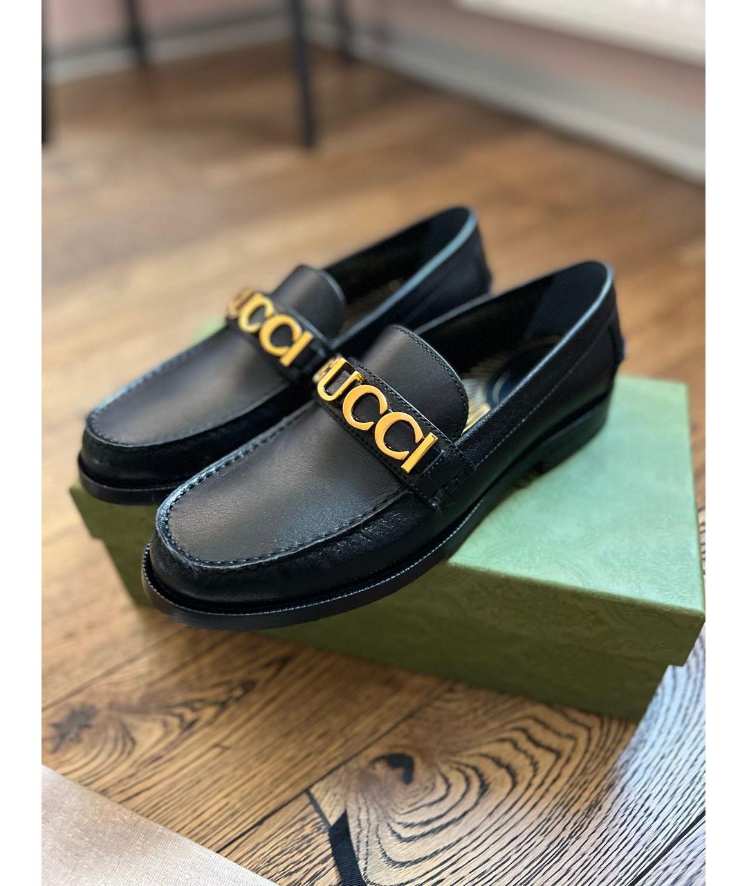 GUCCI Черные кожаные лоферы, фото 5