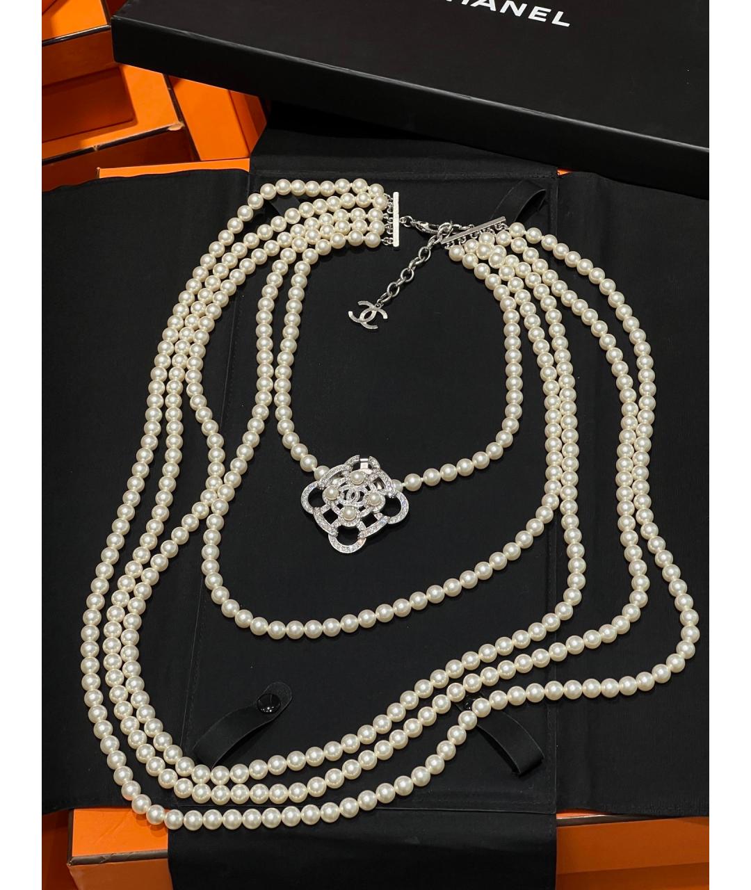 CHANEL Белое колье, фото 6