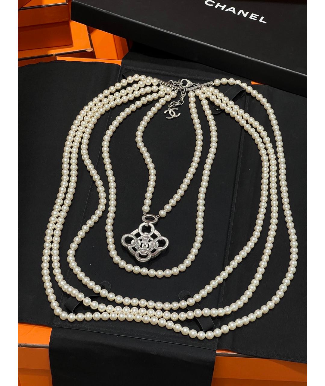 CHANEL Белое колье, фото 2