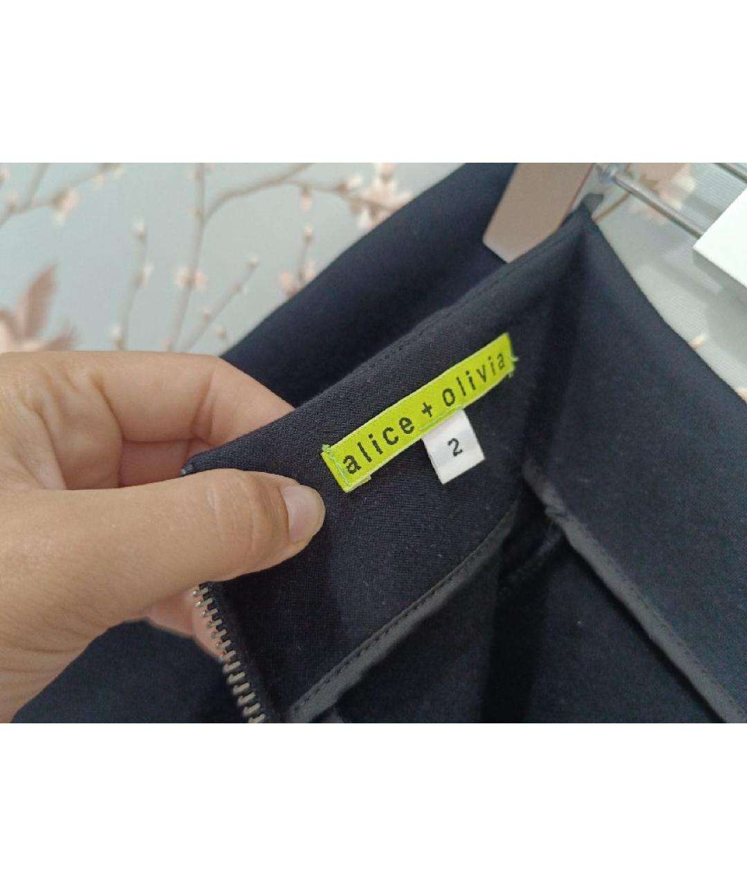 ALICE+OLIVIA Черная вискозная юбка мини, фото 3