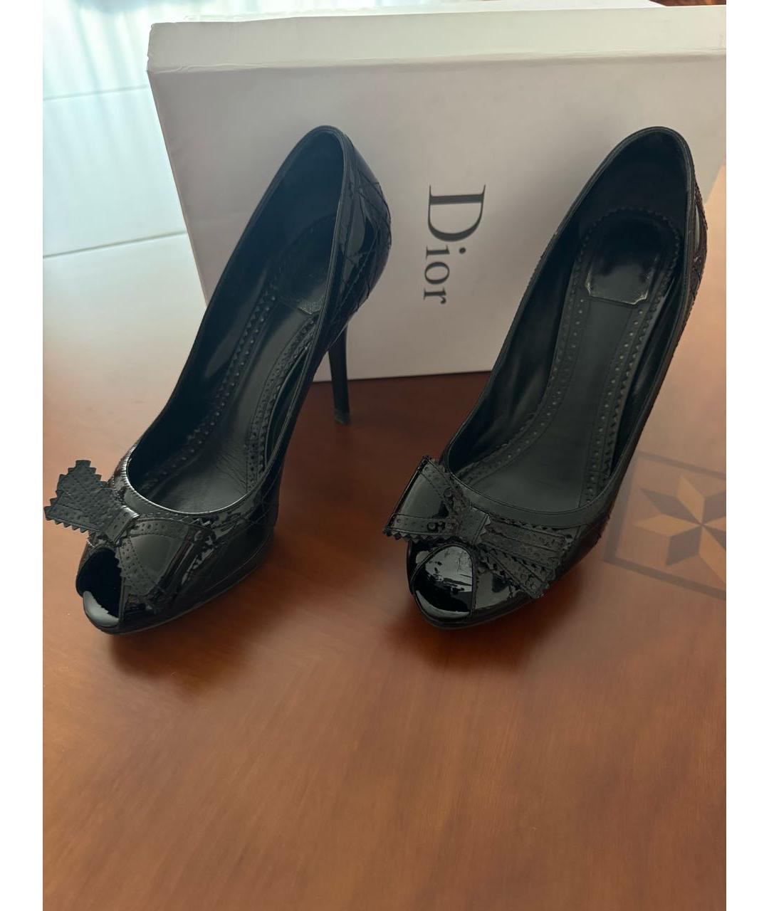CHRISTIAN DIOR Черные туфли из лакированной кожи, фото 3