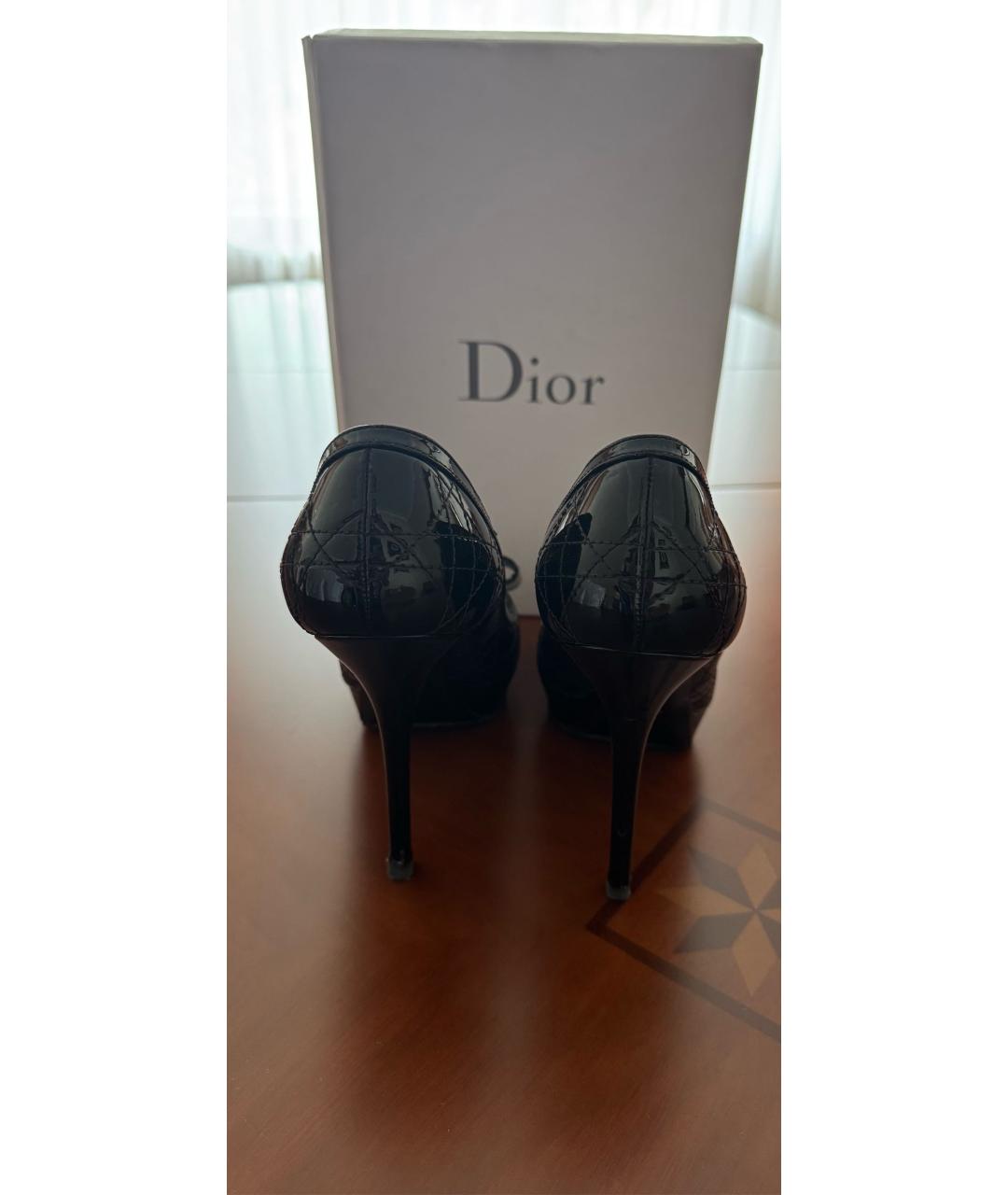 CHRISTIAN DIOR Черные туфли из лакированной кожи, фото 2