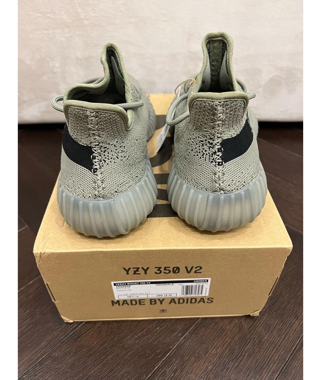ADIDAS YEEZY Хаки низкие кроссовки / кеды, фото 3