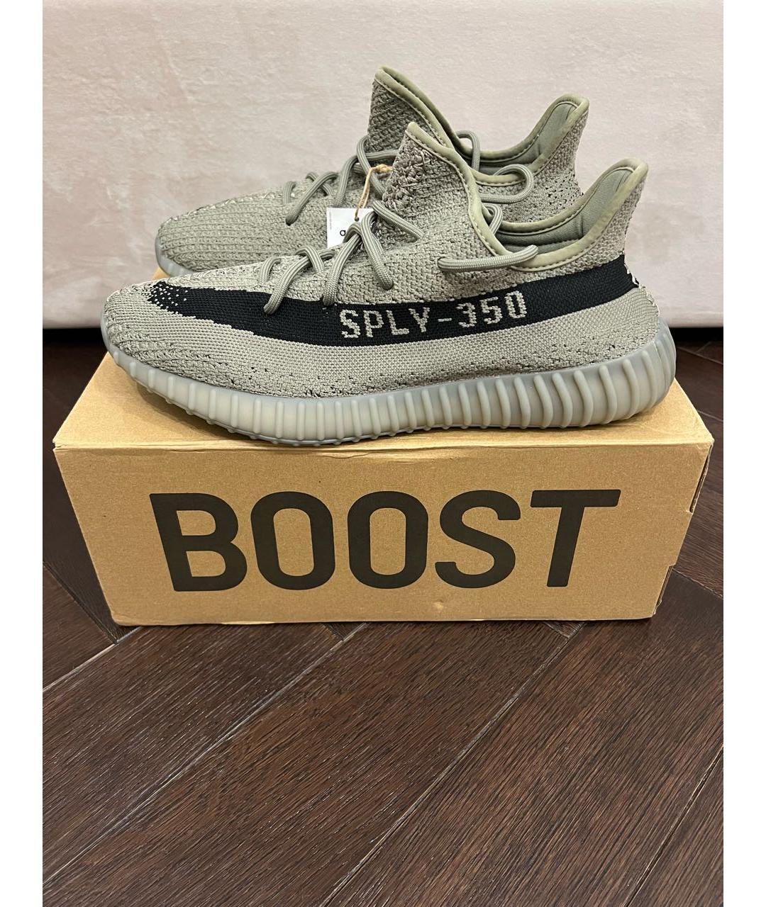 ADIDAS YEEZY Хаки низкие кроссовки / кеды, фото 8