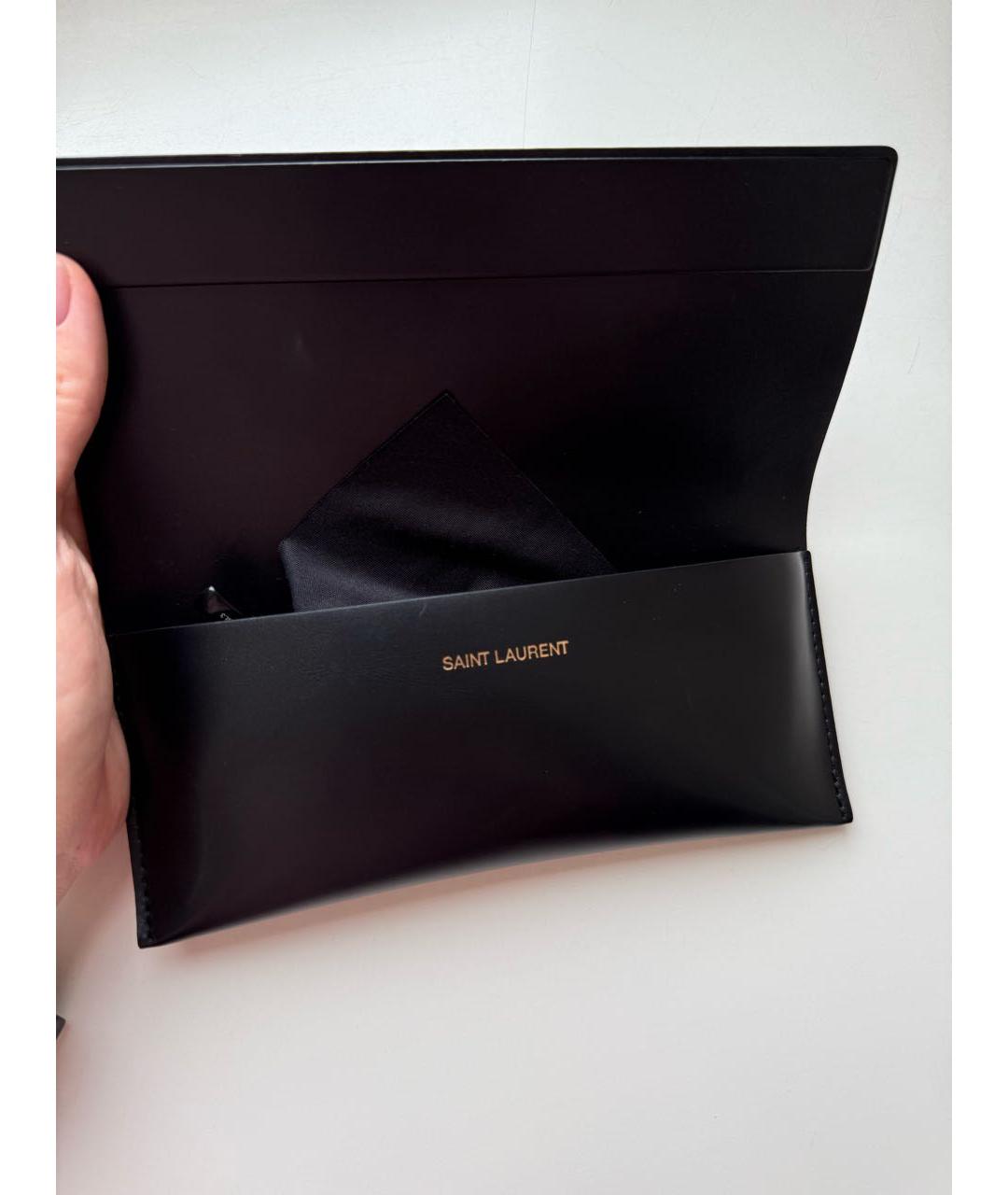SAINT LAURENT Черные металлические солнцезащитные очки, фото 4
