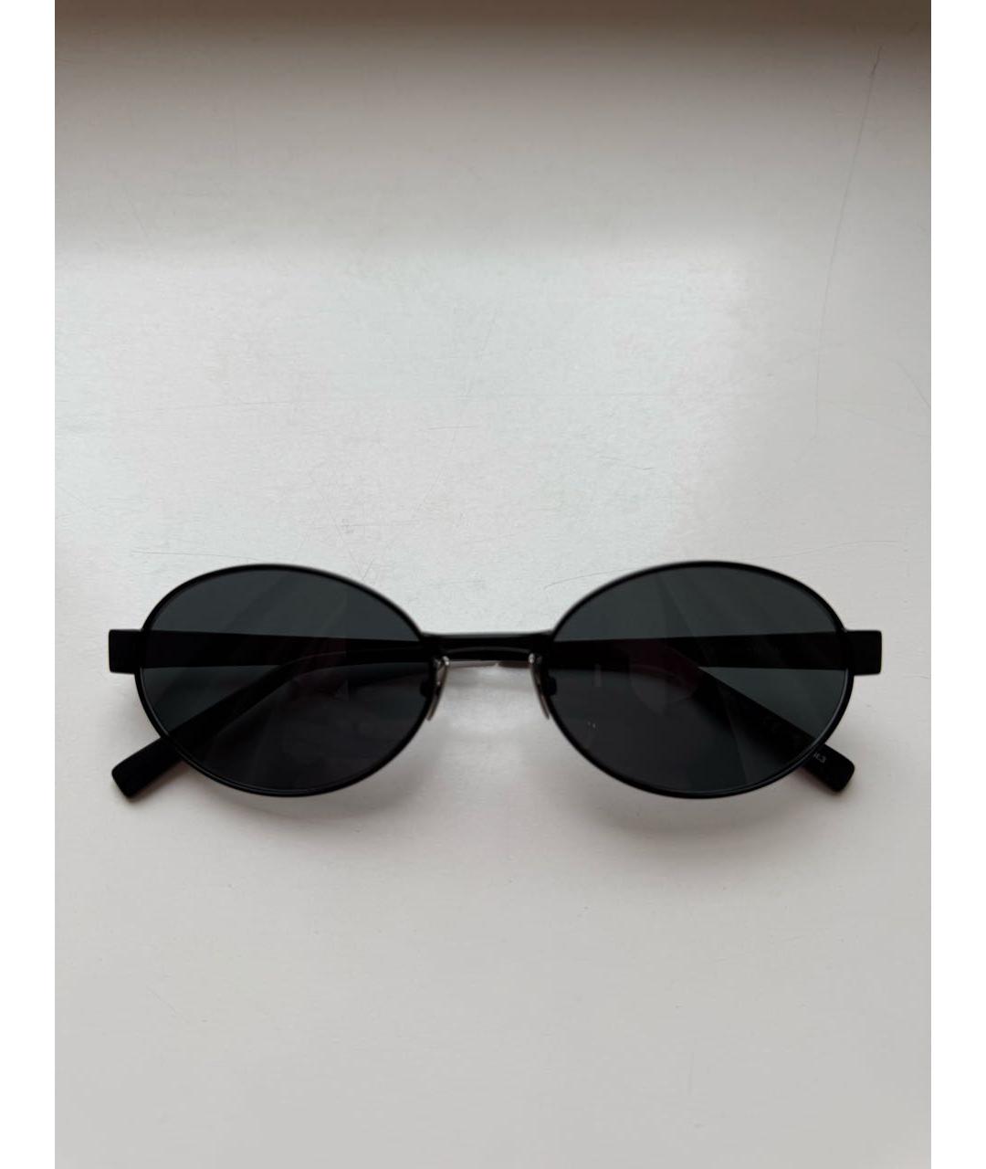 SAINT LAURENT Черные металлические солнцезащитные очки, фото 8