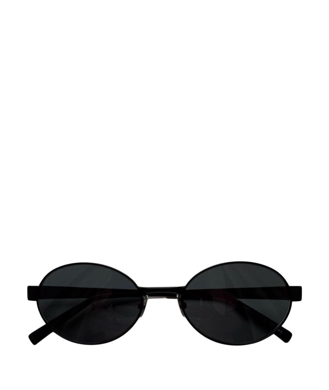 SAINT LAURENT Черные металлические солнцезащитные очки, фото 1