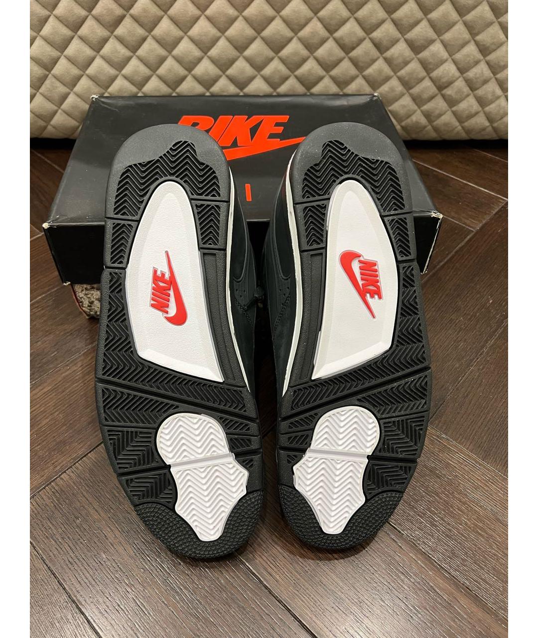 JORDAN Черные нубуковые низкие кроссовки / кеды, фото 4