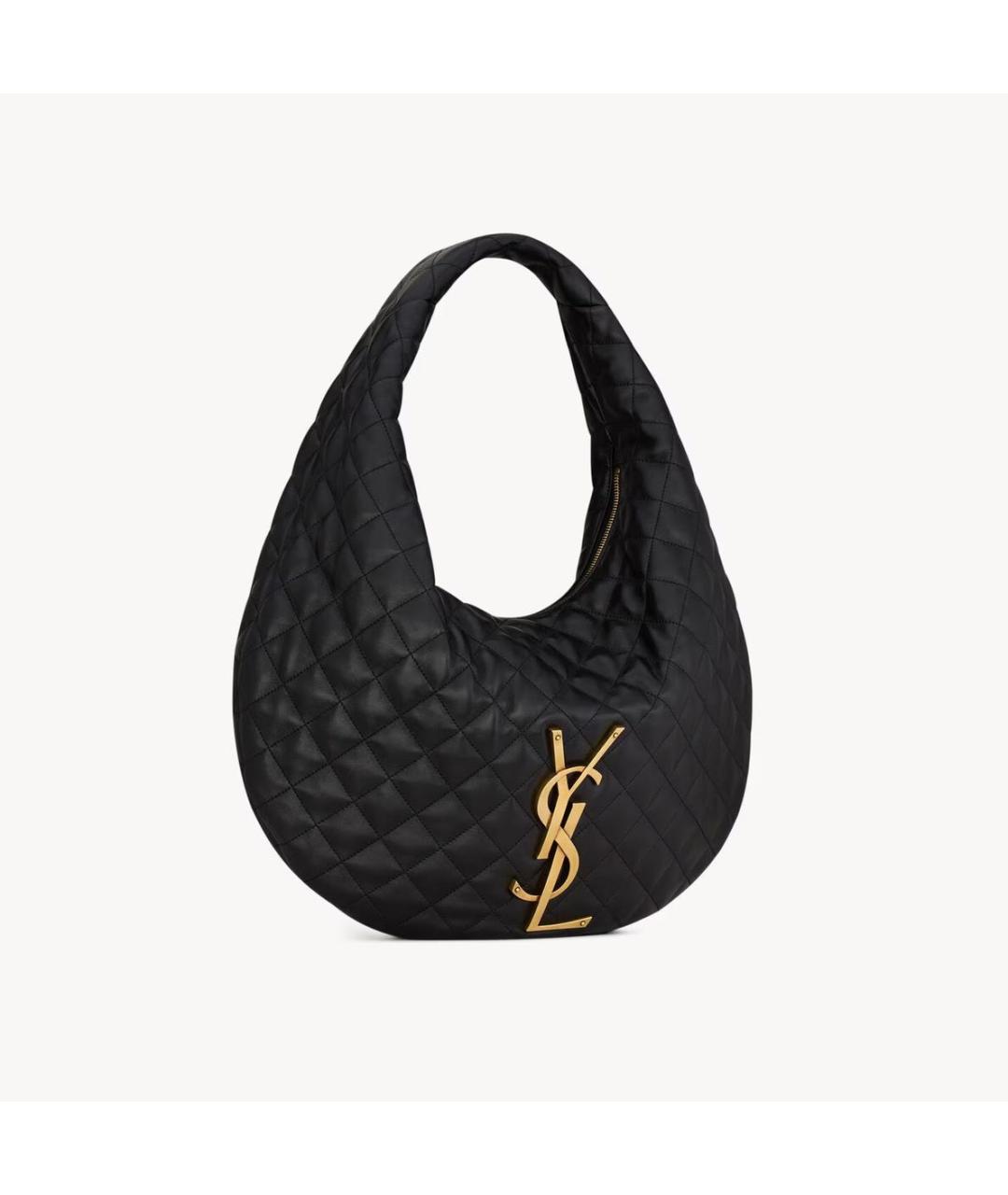 SAINT LAURENT Черная кожаная сумка тоут, фото 3