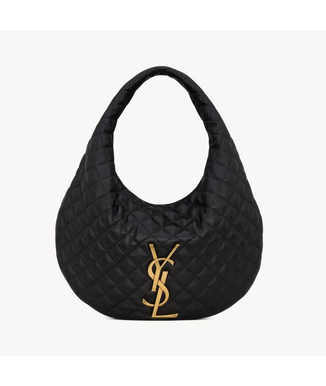 SAINT LAURENT Черная кожаная сумка тоут, фото 4