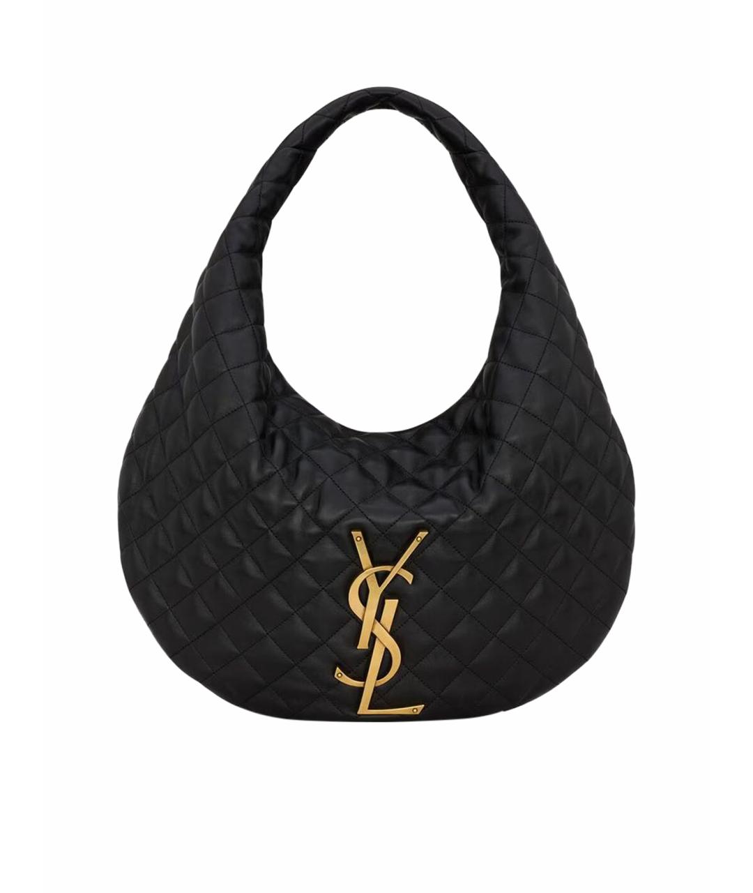 SAINT LAURENT Черная кожаная сумка тоут, фото 1
