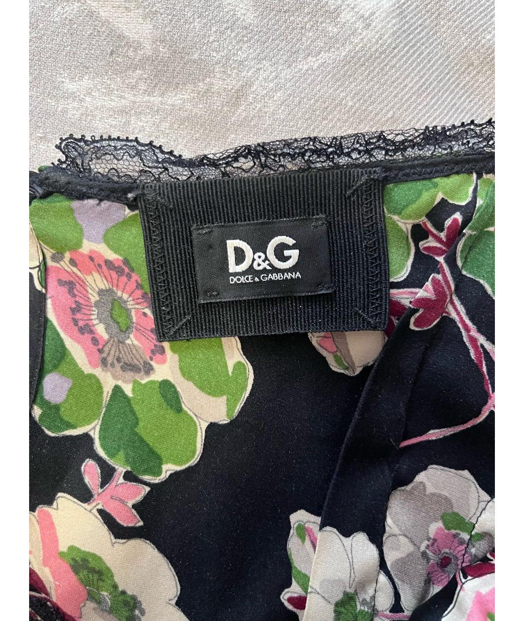 DOLCE&GABBANA Черная шелковая майка, фото 3