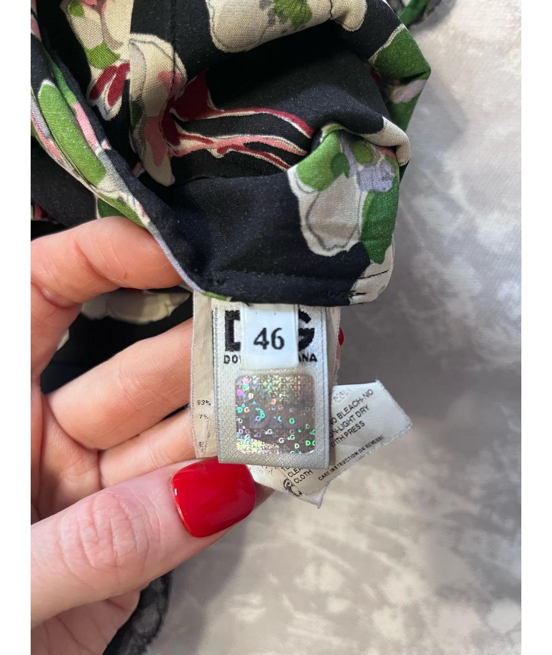 DOLCE&GABBANA Черная шелковая майка, фото 5