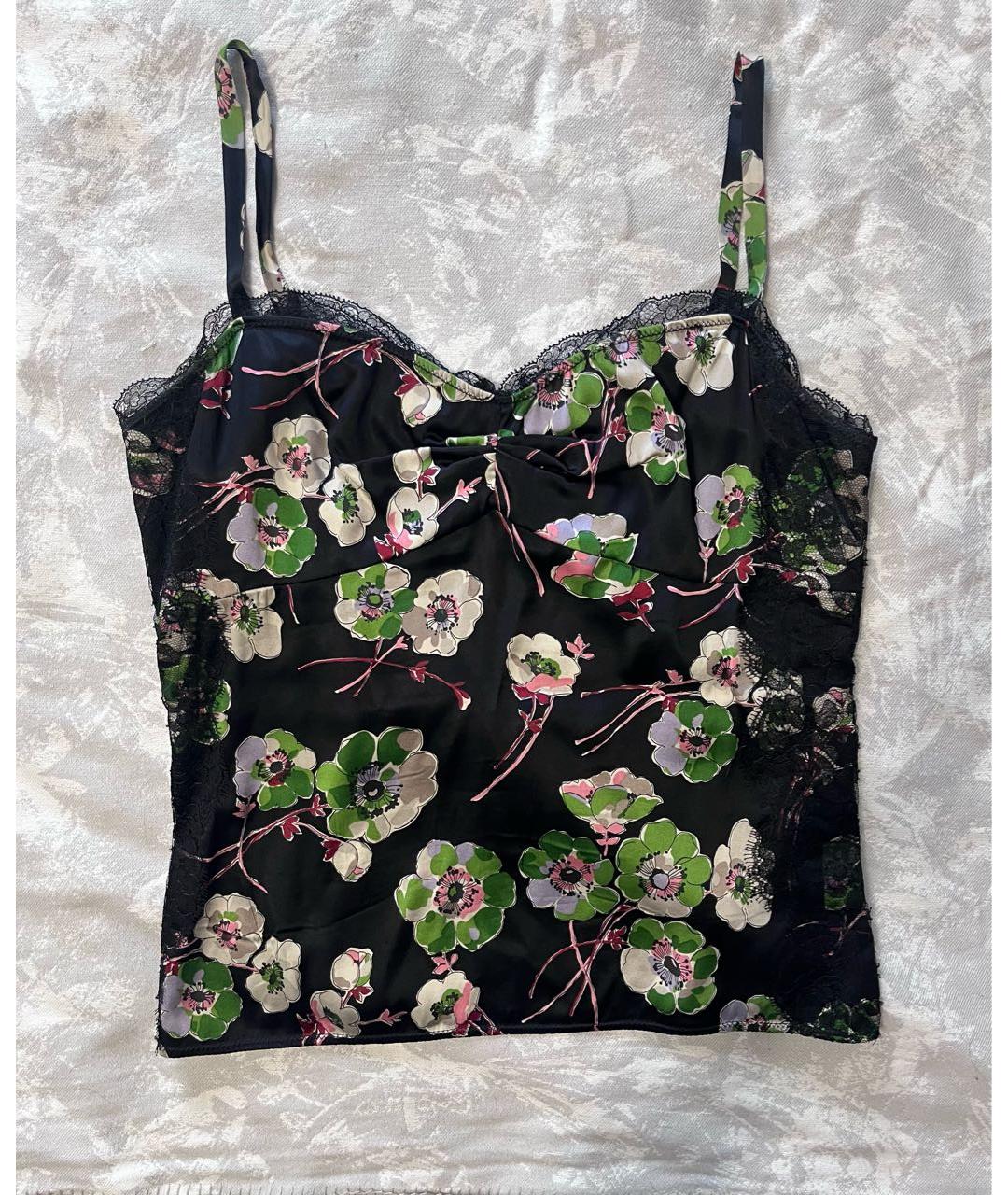 DOLCE&GABBANA Черная шелковая майка, фото 6