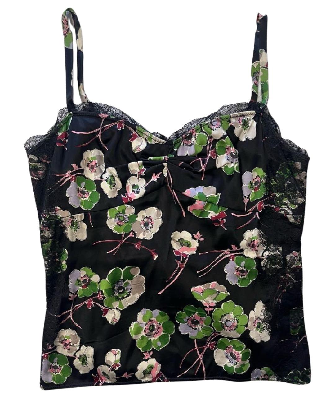 DOLCE&GABBANA Черная шелковая майка, фото 1