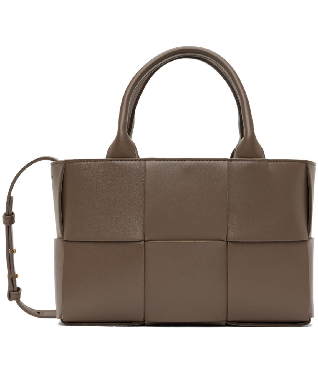 BOTTEGA VENETA Хаки кожаная сумка тоут, фото 1