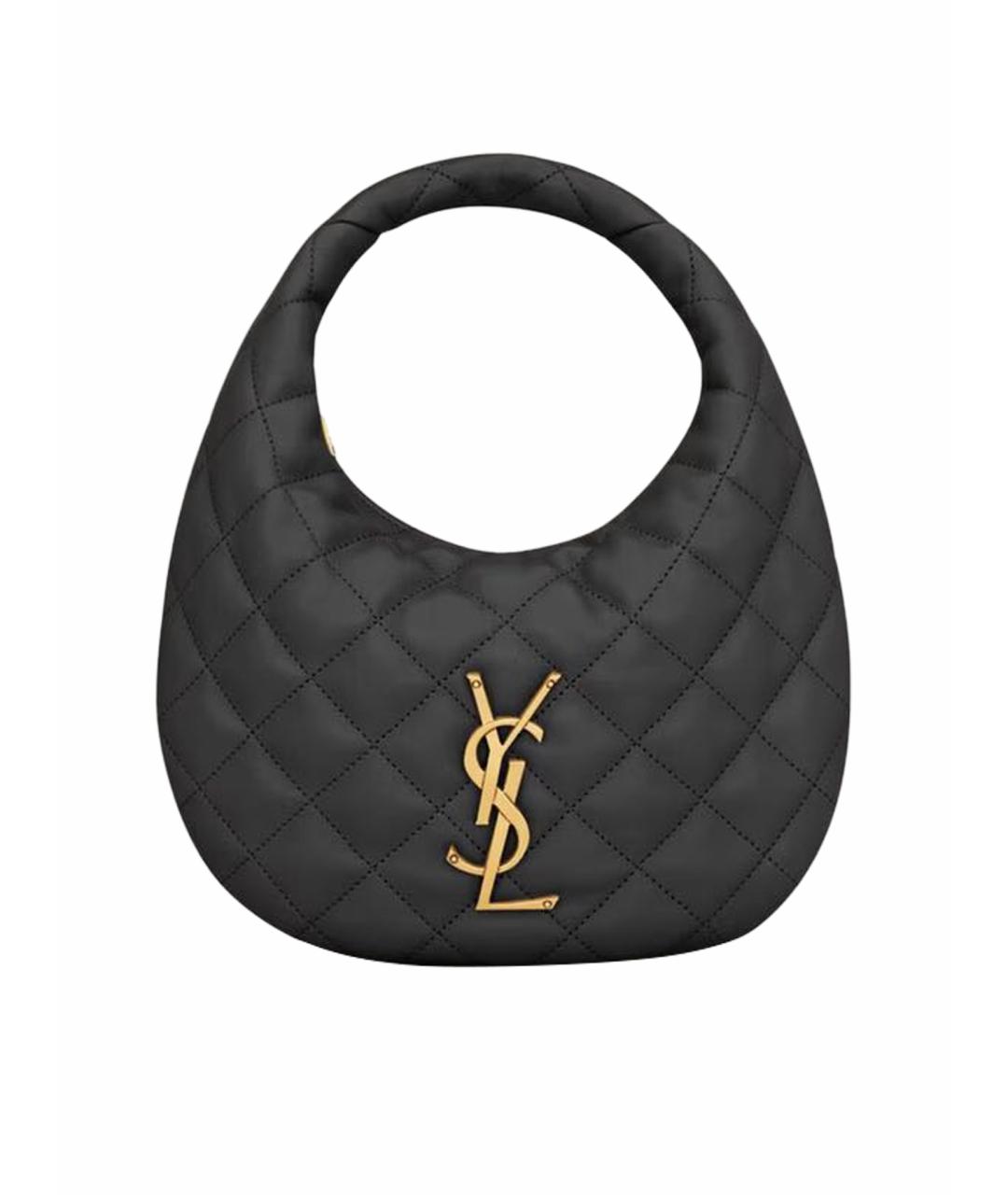 SAINT LAURENT Черная кожаная сумка с короткими ручками, фото 1