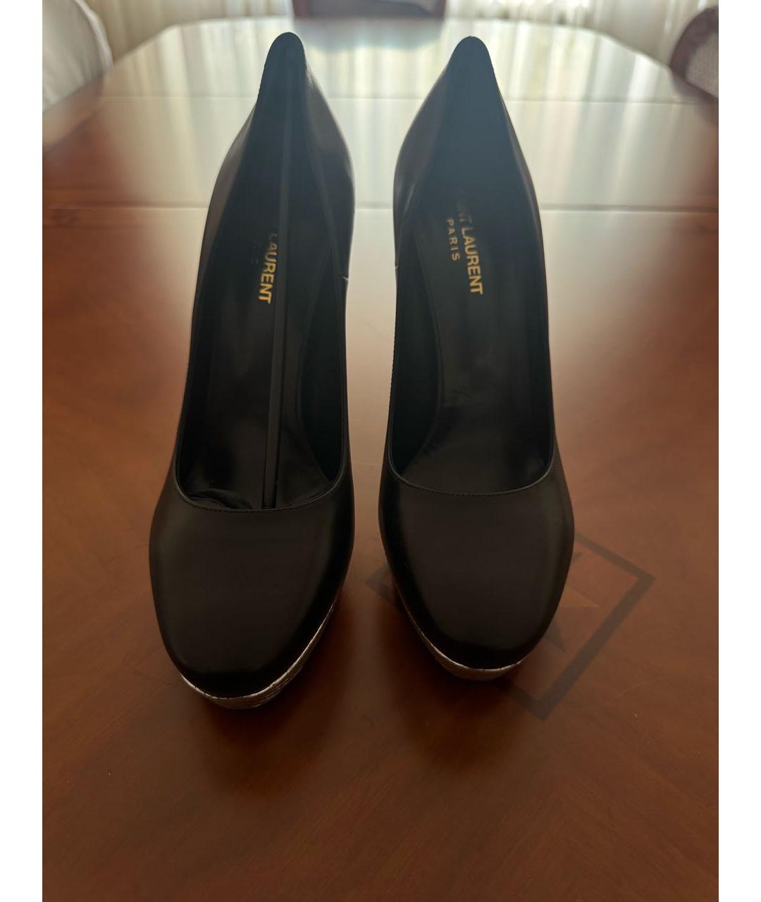 SAINT LAURENT Черные кожаные туфли, фото 3