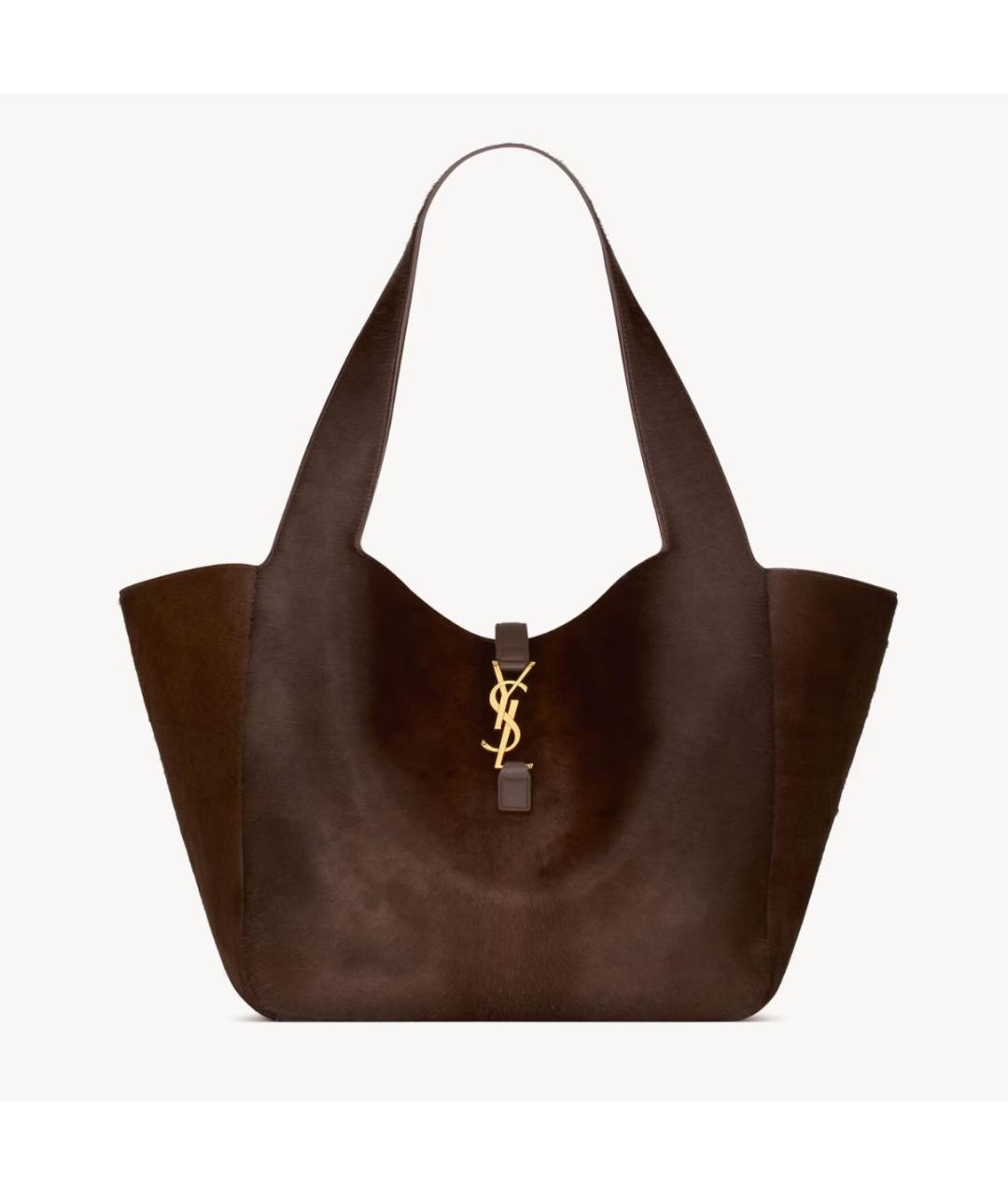 SAINT LAURENT Коричневая сумка тоут, фото 5